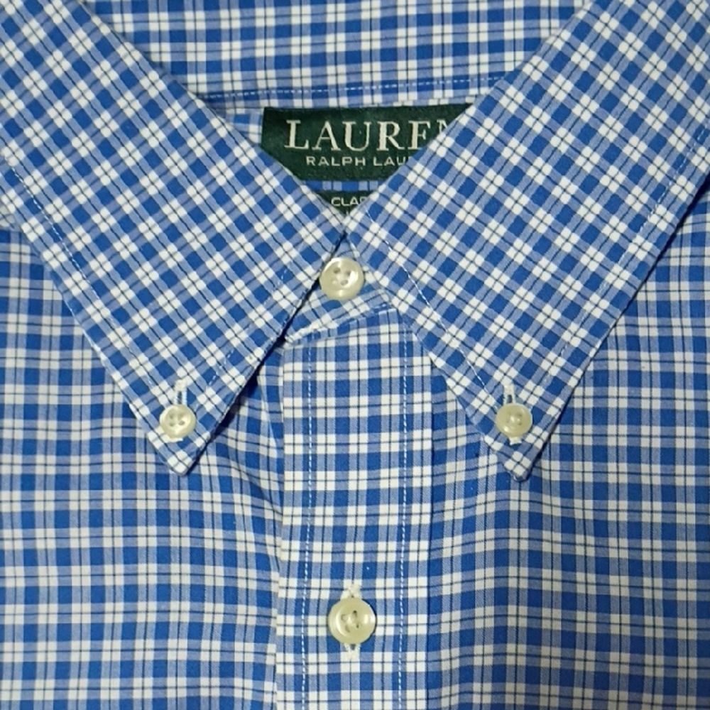 Ralph Lauren Blue Checkered Men's Shirt